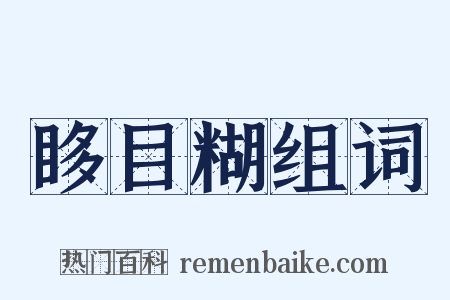 眵目糊组词是什么意思的图片